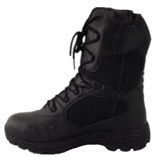 D China high quality professional military tactical force equipment waterproof anti-riot side zip military boots HSM016