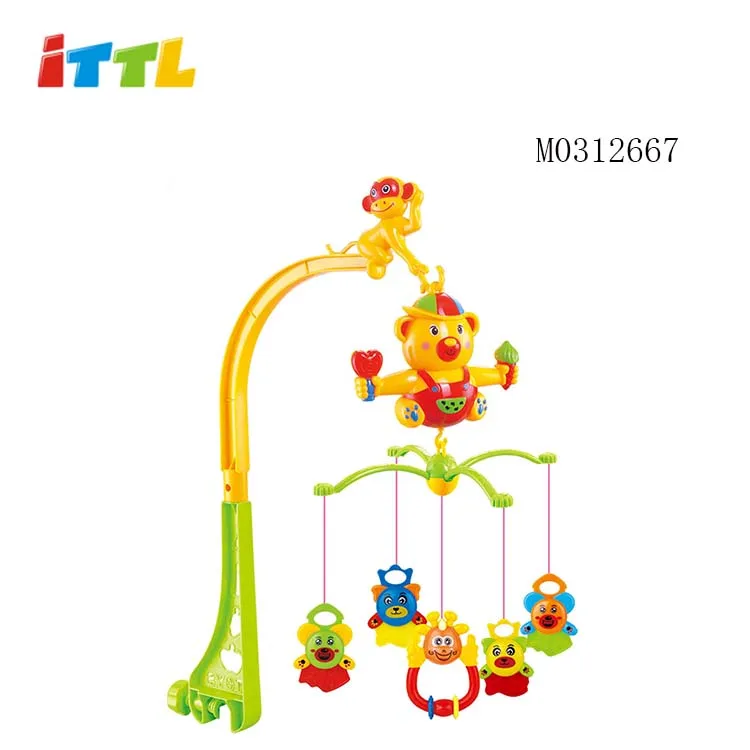 Работающий от батареи подвесная кровать игрушка автомобильное кресло музыкальный мобиль пластиковые детские детский колокол в