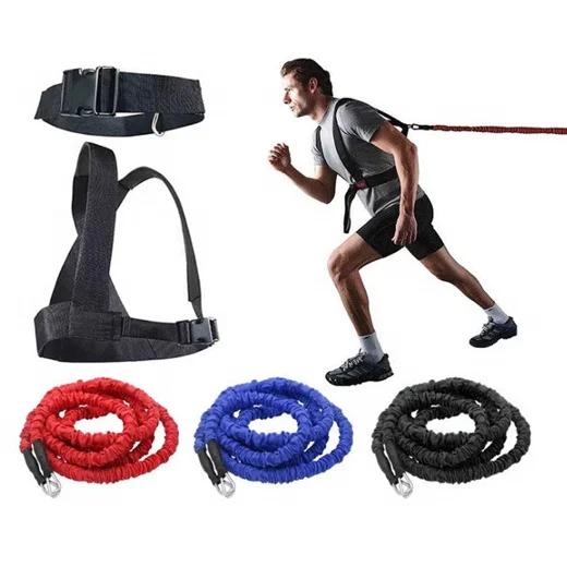 2019 New Double resistance bands training pull rope stretch battle Elastic rope with cloth cover Waist/shoulder brace