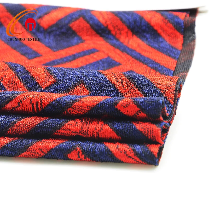 Fabric Stretch Fukuro Jacquard Chunnuo Knitting Factory Polyester Jersey Fabric 100% Polyester 95% Polyester +5% Spandex Printed