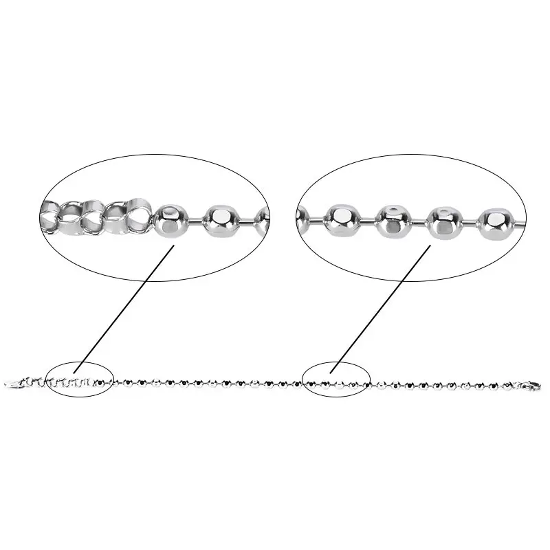 Wholesale Pure Titanium Charm Ball Bead Link Chain Bracelets
