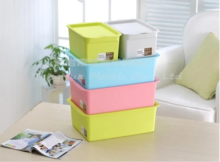 Hot product colorful toy storage plastic box with lid