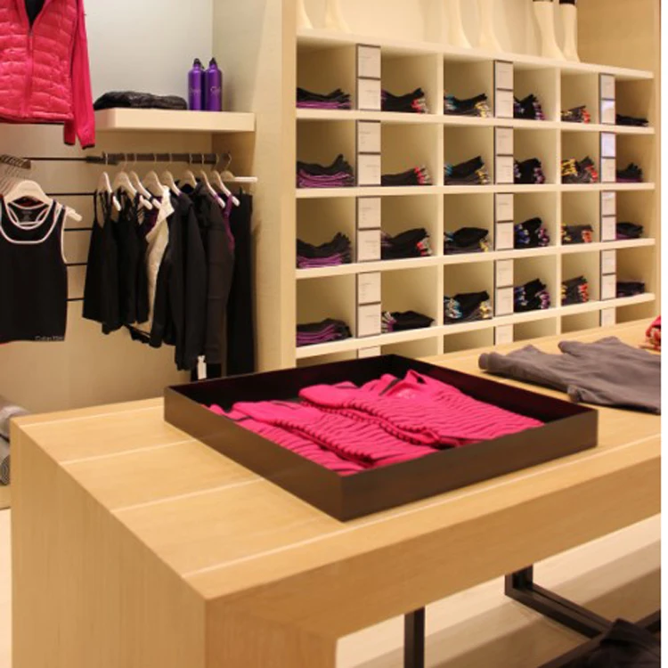 Custom Wood Retail Clothing Display Racks Table Stands
