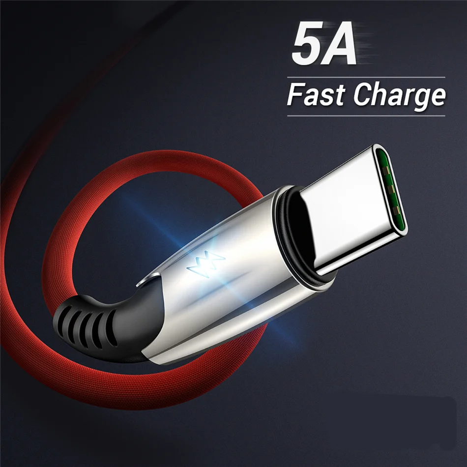 Высококачественный USB-кабель DIVI 5A для iphone, для android и type c, круглый кабель для быстрой зарядки и синхронизации данных, кабели для мобильных телефонов