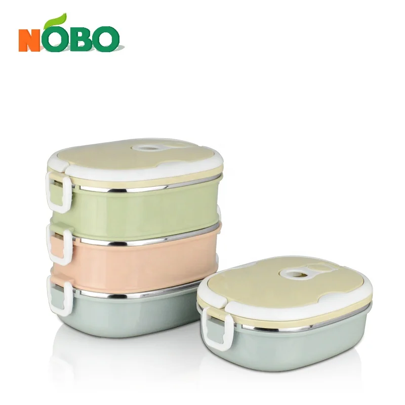 Picnic Table Kids School Rectangle Insulated Tiffin Bento Lunch Box 3 Step Stainless Steel Custom Lunch Boxes With Lid Lock
