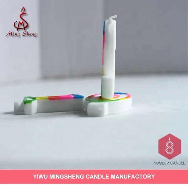 Newest popular 5-color multi-colored side number for birthday cake party number candle wholesales and supply