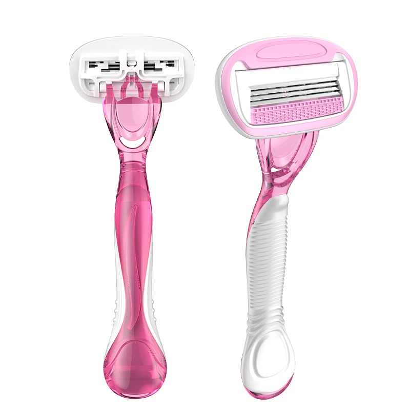 Body shaving razors with new design rubber handle for lady