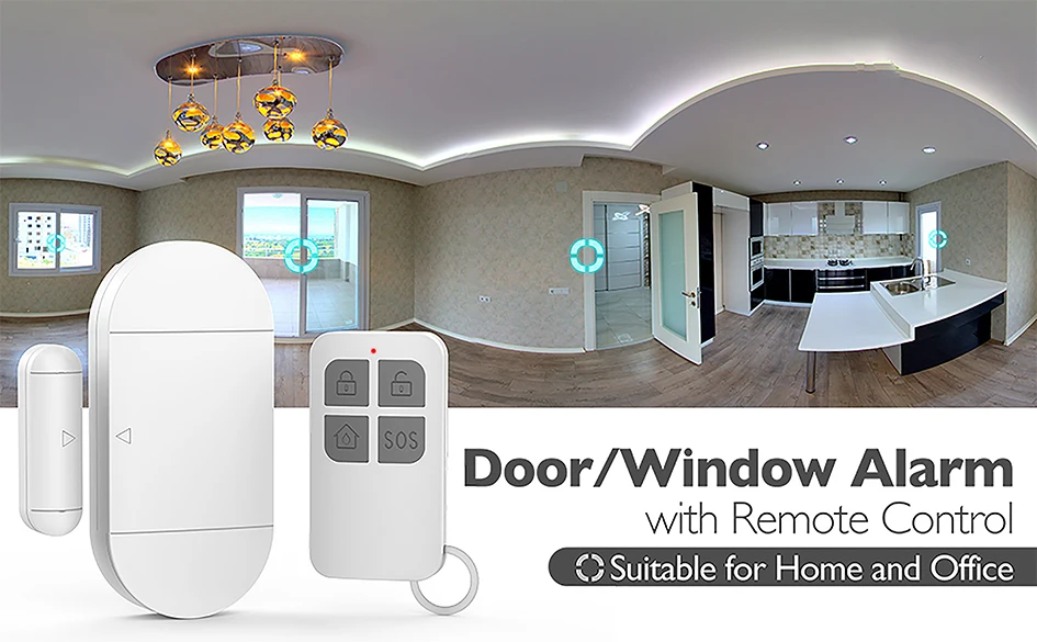 Wireless OEM Magnetic Security Alarm Window Door Open Sensor with Remote Control