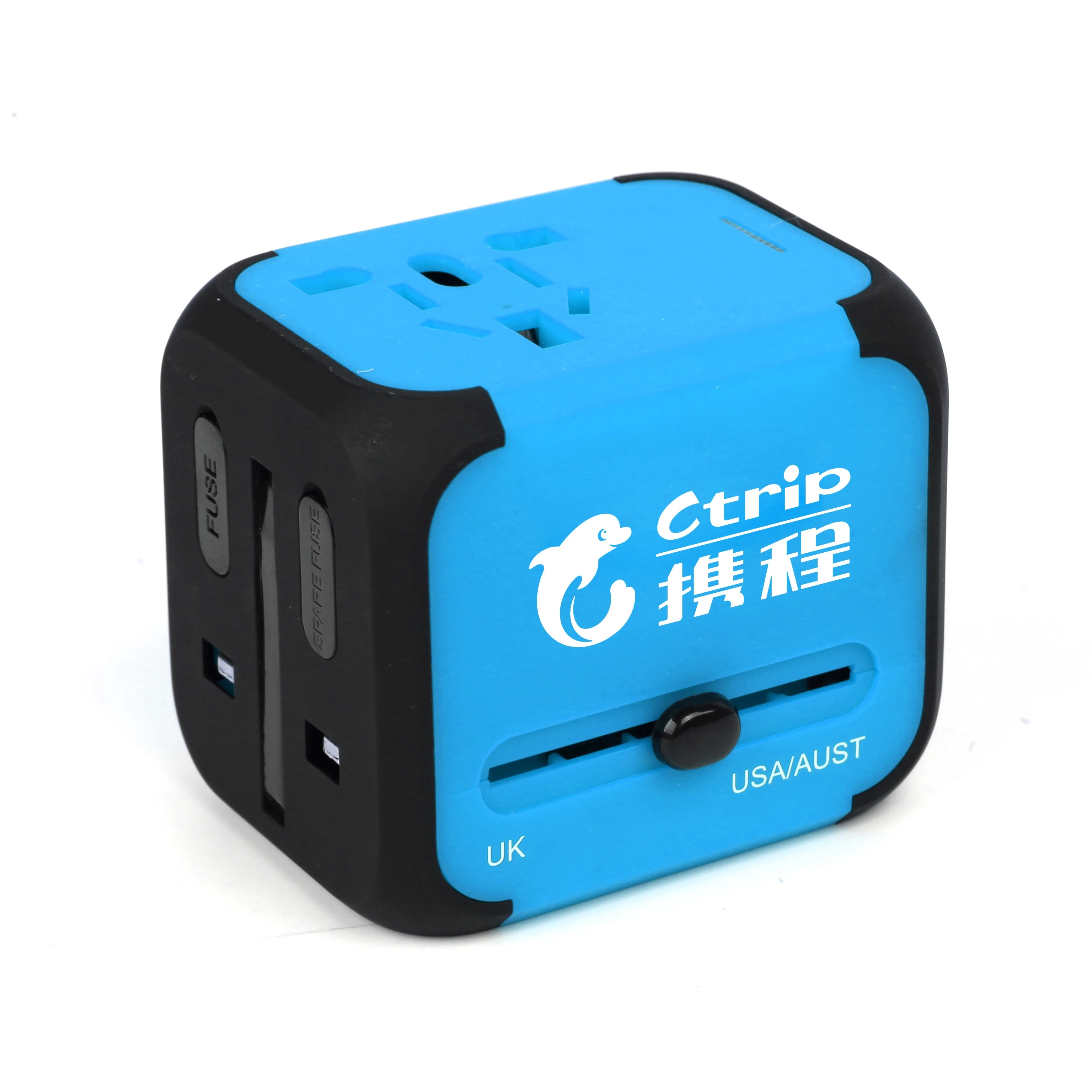 universal travel adapter nice quality with auto resetting fuse Corporate promotional gift sets business gift items for men
