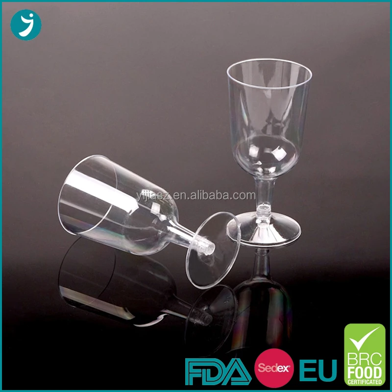 
6oz manufacturer wholesale glasses disposable cup PS glasses plastic wine glass for party 