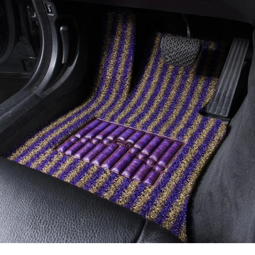 
pvc car floor fender mat anti fouling carpet stripes series-red purple double layered 