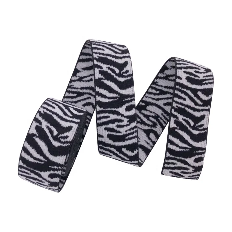 Snow leopard double-face soft nylon jacquard strap webbing elastic band for underwear garment