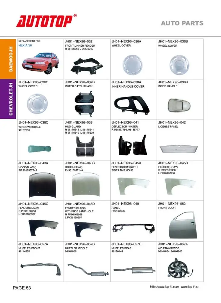 Автозапчасти CARVAL/JH/AUTOTOP для DAEWOO NEXIA 1996