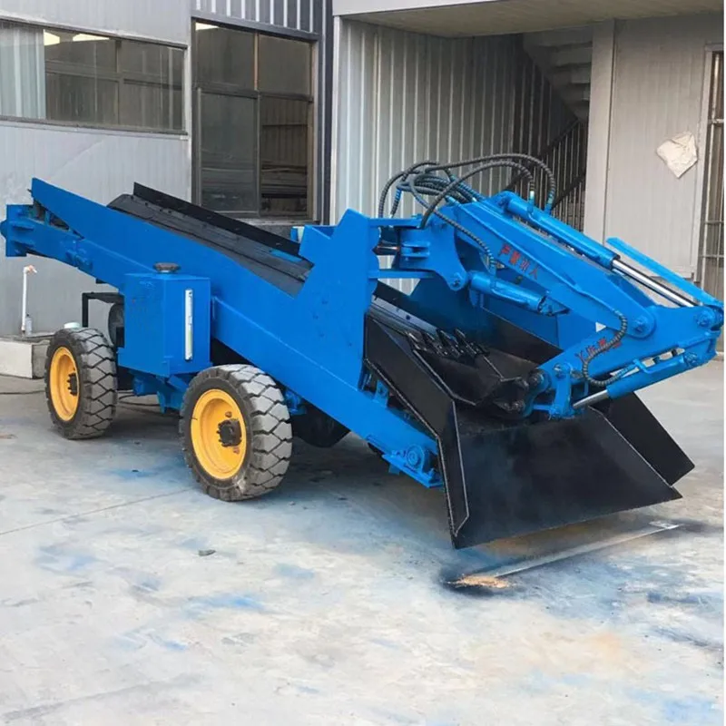 Crawler grilled slag machine crawler mucking loader with scraper