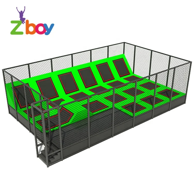Commercial Jump Adults Large Indoor Trampoline Park Playground With Ninja Warriors