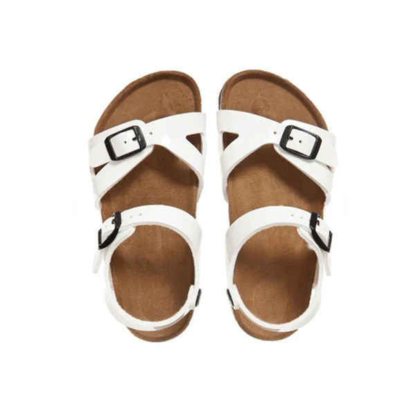 Ali BABA Comfortable Cork Sole Custom High Quality Genuine Leather kids sandals Litter Girl Sandals Shoes