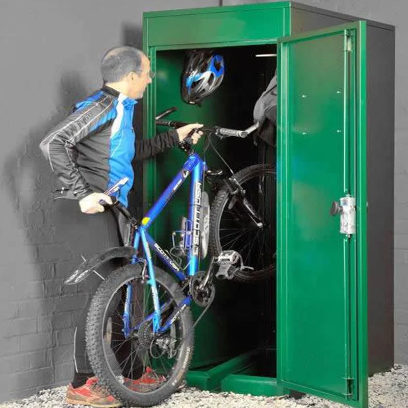 Vertical Bicycle Locker Metal Bicycle Storage Locker Metal Outdoor Furniture Bike Locker
