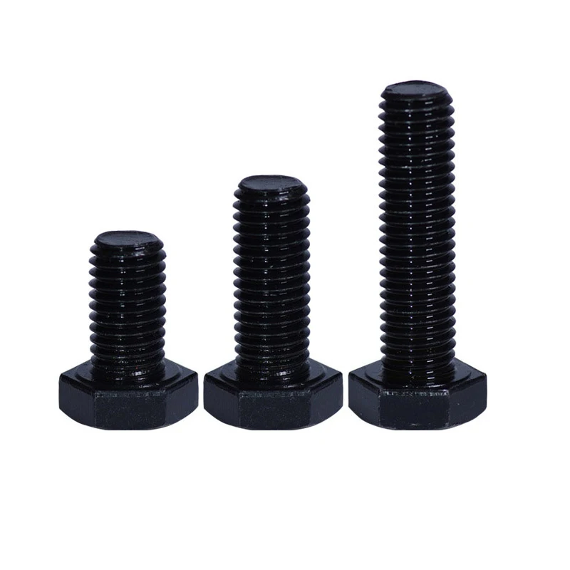 Высокое напряжение 12.9Gr Din931 din933 с шестигранной головкой черный цвет