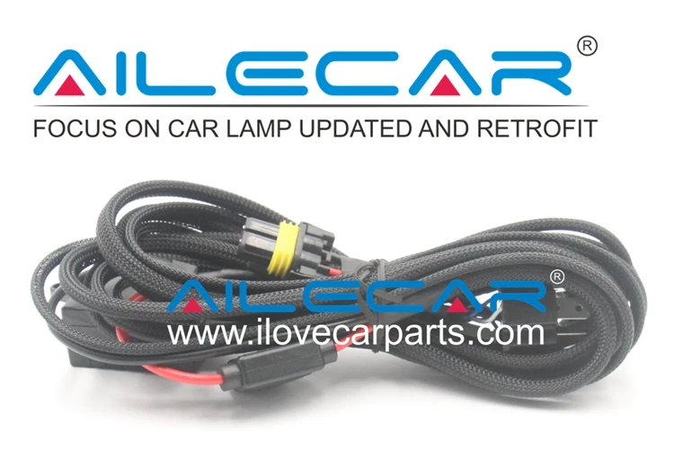 HID xenon H4 wire relay high and low beam switch headlight wireharness retrofit projector wire