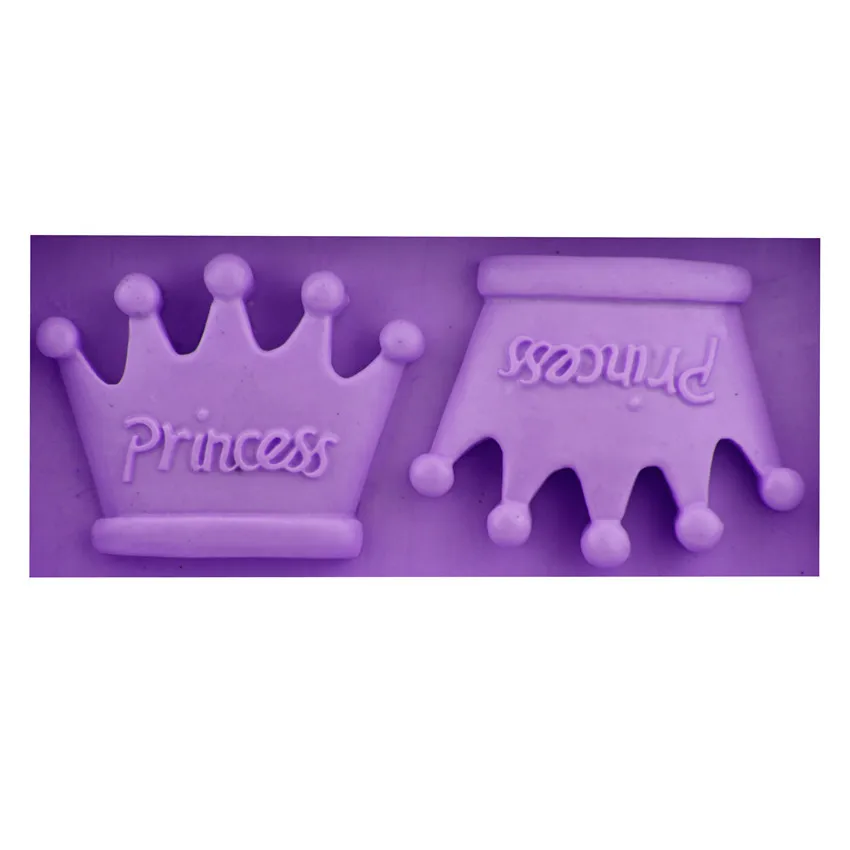 amazon hot selling 2 Large Princess Crown Mold 3d silicone cake decorating molds