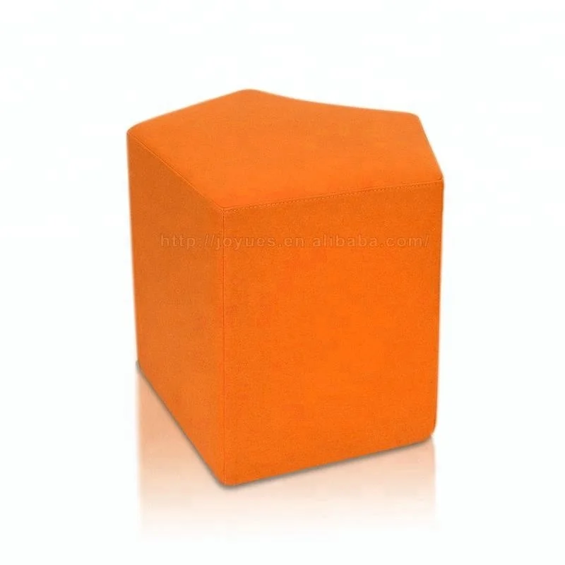 Modern jigsaw fancy small fabric foot rest stool foot rest ottoman for office building Shopping mall hotel hall