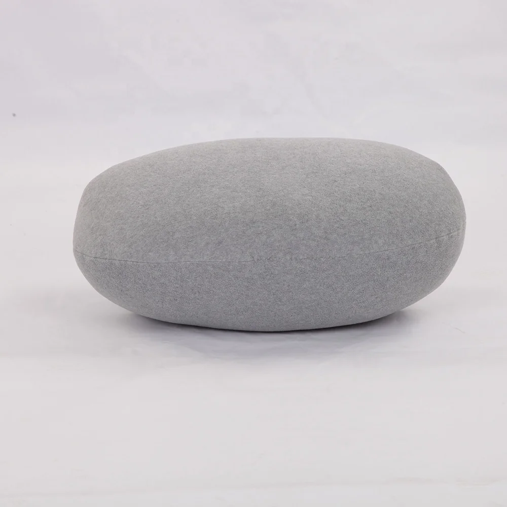 
High Quality Velvet Cushions Mix Sizes Pebble Pillows Light Gray Stuffed Big Rock Pillow Living Stones Pillows 