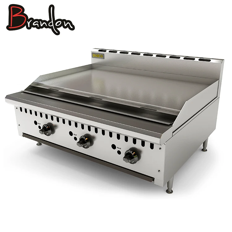 Catering Equipment Counter Top Pancake Stainless Steel Flat Plate Commercial Gas Griddle