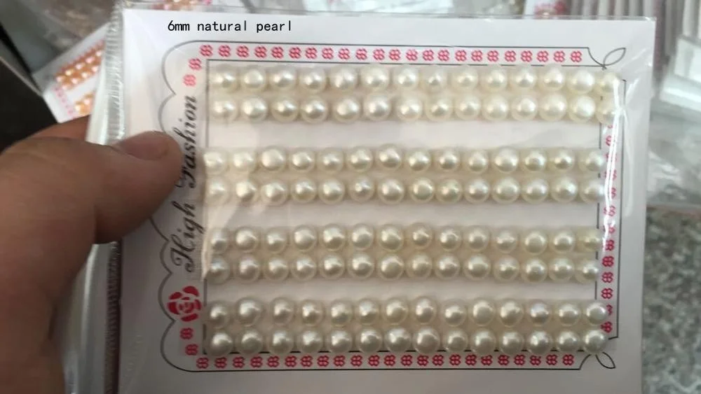 Wholesale White Freshwater Pearls Half drilled Button Pearls
