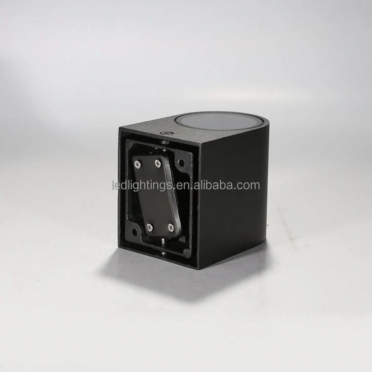 Naturel light aluminium powder coated black wall spot light GU10 base half round shape