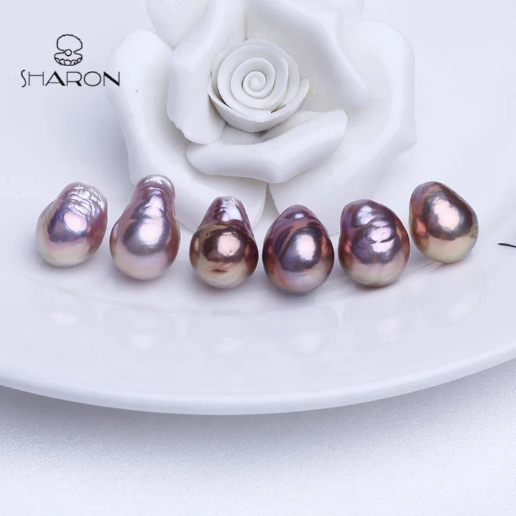 
12-14mm High Luster Rainbow Metal Fireball Edison Baroque Pearl Beads 