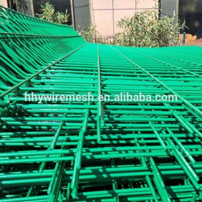 Green solid metal fence panel 2D panel fence 3D welded wire mesh panel
