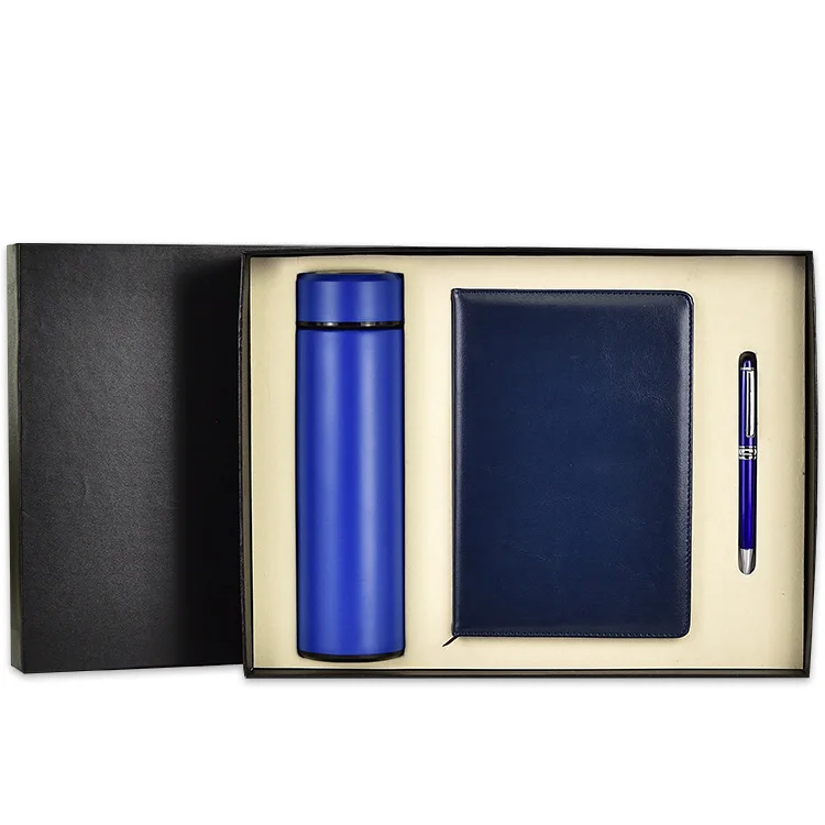 Luxury corporate gift set promotional notebook vacuum cup souvenir gift cup set