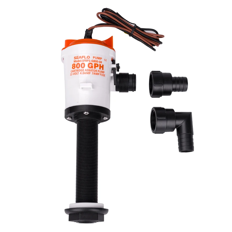 12V Baitwell Livewell Pump Submersible Cartridge Boat Bilge Pump 350/600/800GPH