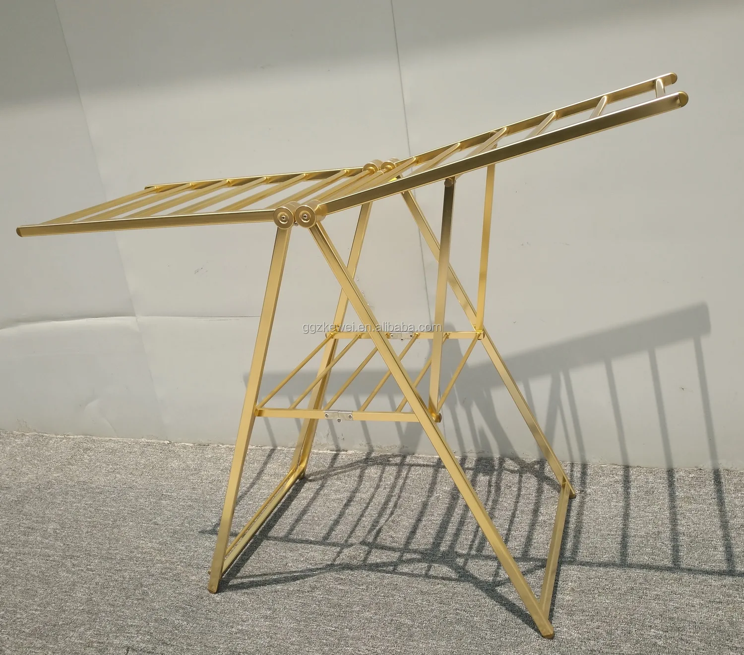 AL-7019G Aluminium  king size butterfly dry clothes rack hanger golden color