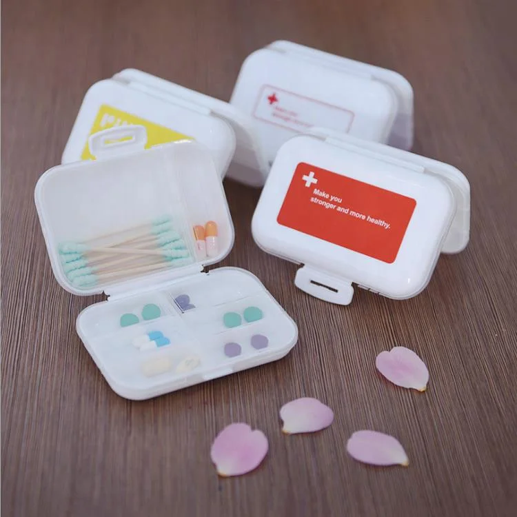 Pill Box for Travel Vitamin Pill Organizer Hard Plastic Pill Case