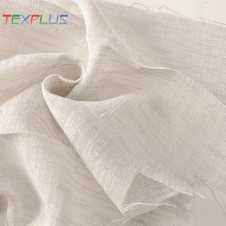 
European style solid yarn dyed upholstery sheer curtain fabric 