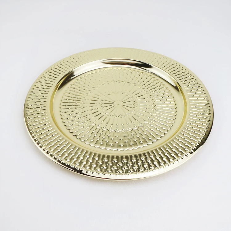 Stainless steel serving tray, decoration plates, restaurant service tray for Christmas/ wedding/ party