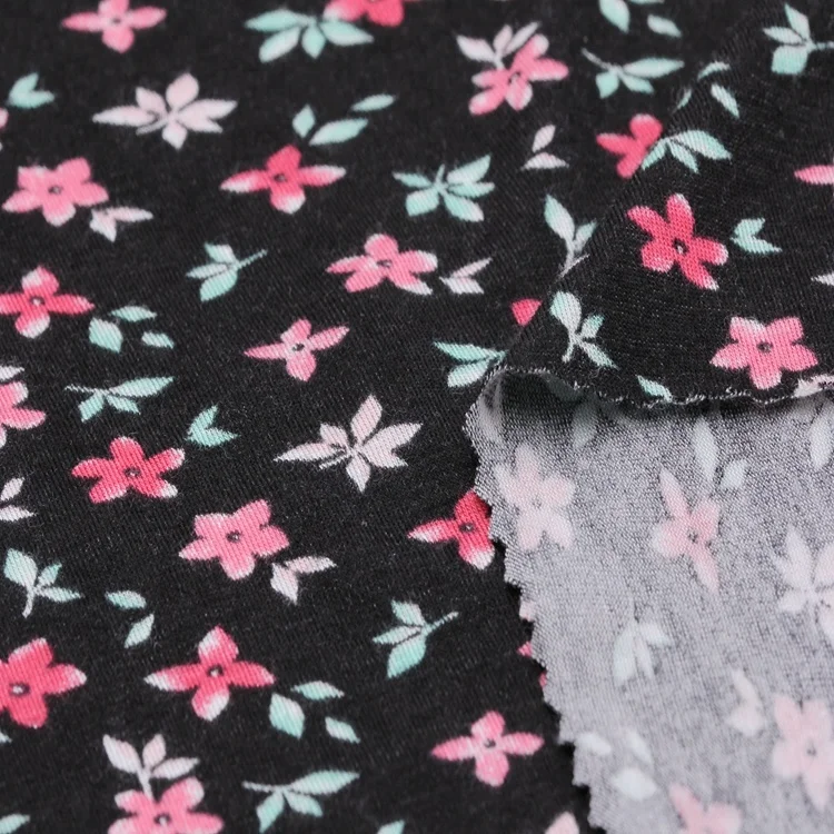 
2021 Hot sales 95% viscose 5%SP elastane rayon printed single jersey fabric 