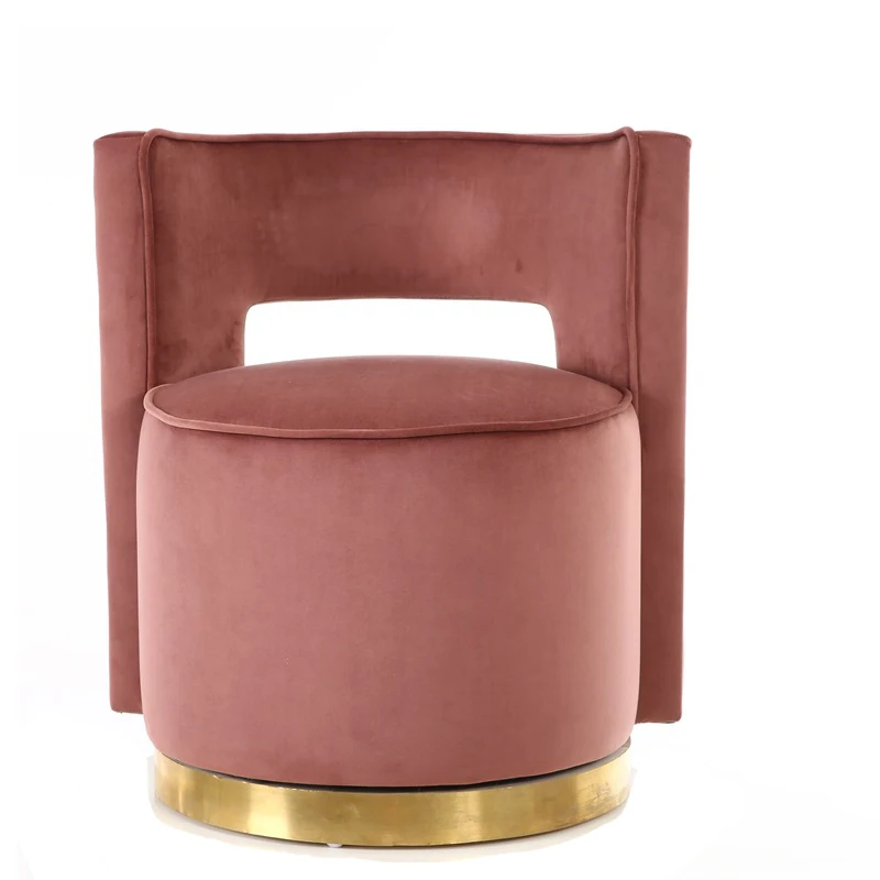 
M38 Swivel button Tufted wood sofa Noble Luxury Gold Velvet club chair 