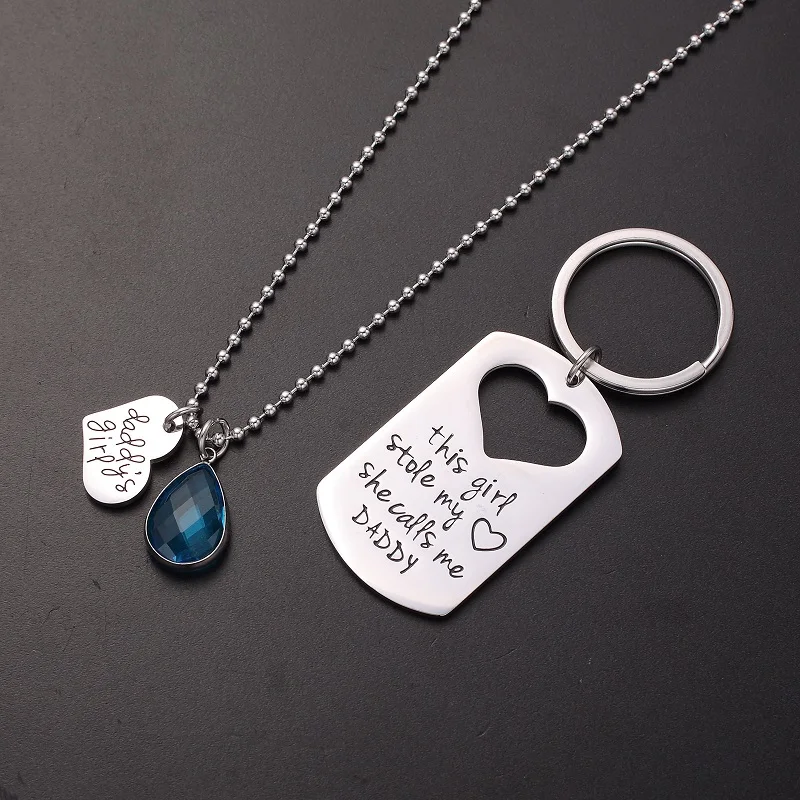 Ювелирное изделие подарок на день отцов ювелирное в форме сердца гравированный брелок из нержавеющей стали для собаки ожерелье костюм