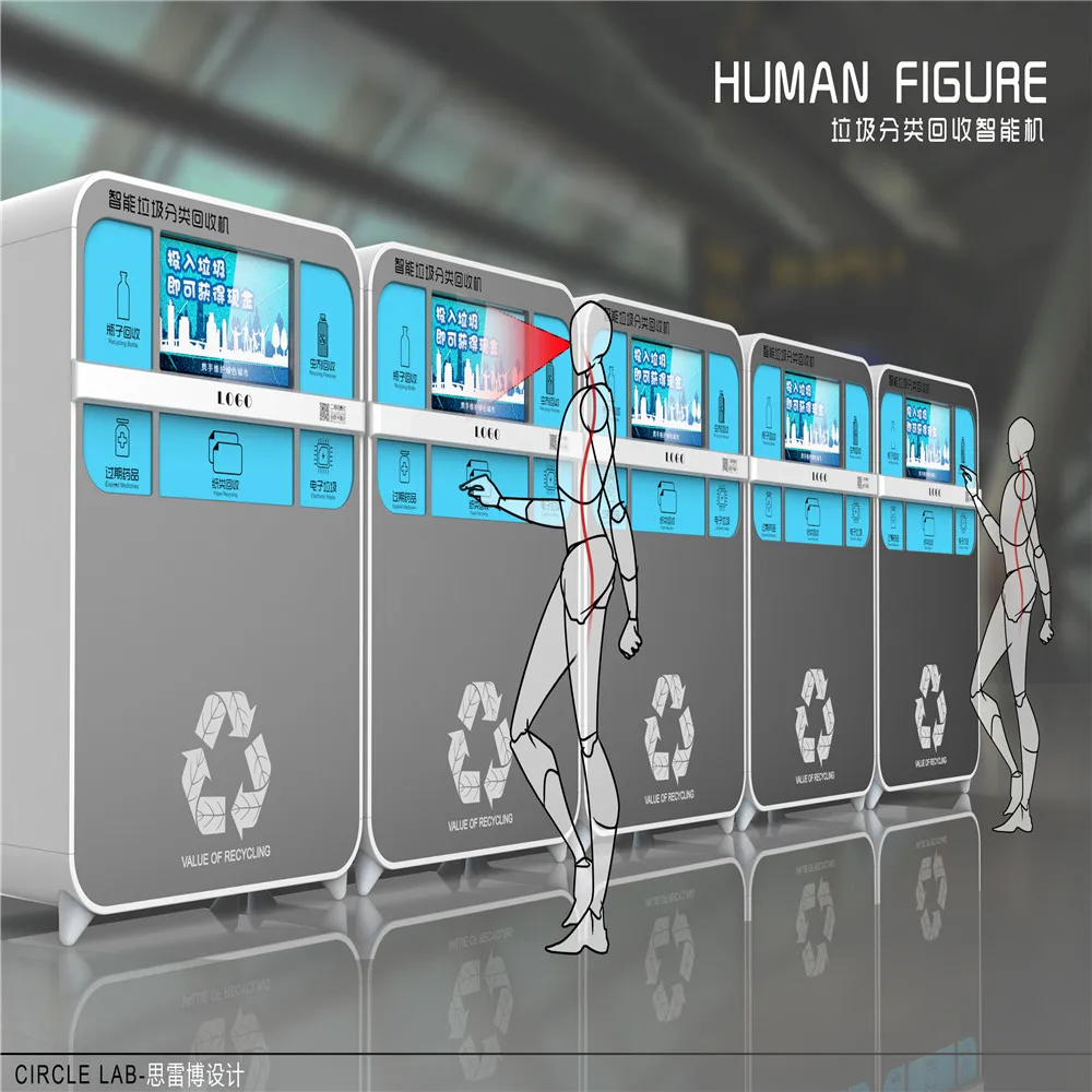 Customized paid PET bottle recycling machine, user interface and background management system can control over 2000 machines