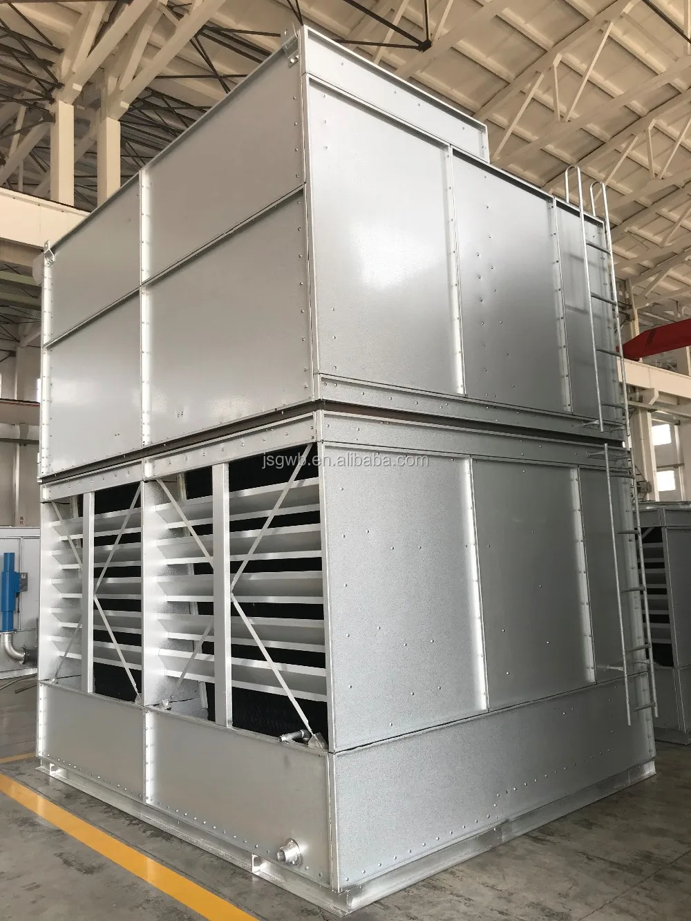 cooling tower for ice cream machine  fluid circulates inside the coil evaporative  condenser