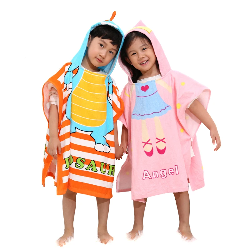 
custom microfiber Pullover kids towel surf poncho Bath Towel animal organic bamboo cotton Super Soft Cute baby hooded towel 