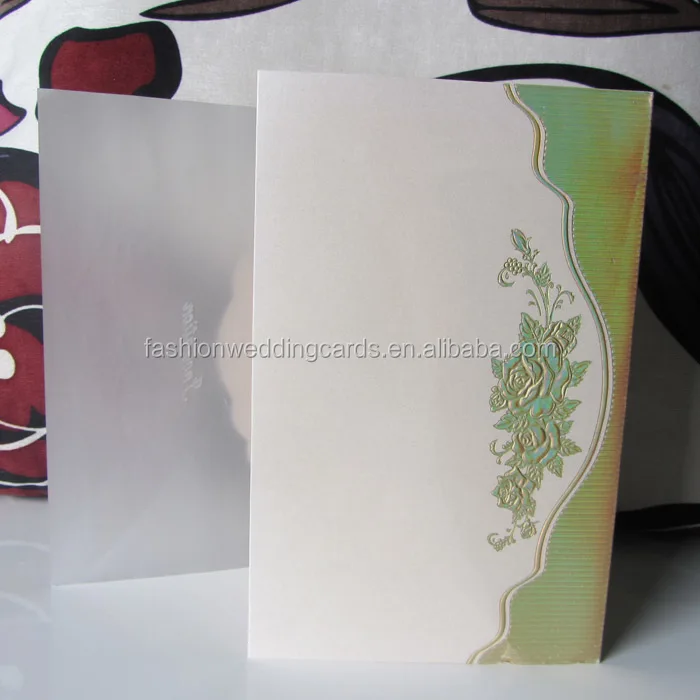 Fancy Printable Hot Foil Gold Embossed White Greeting Card Wedding Invitations custom thank you cards