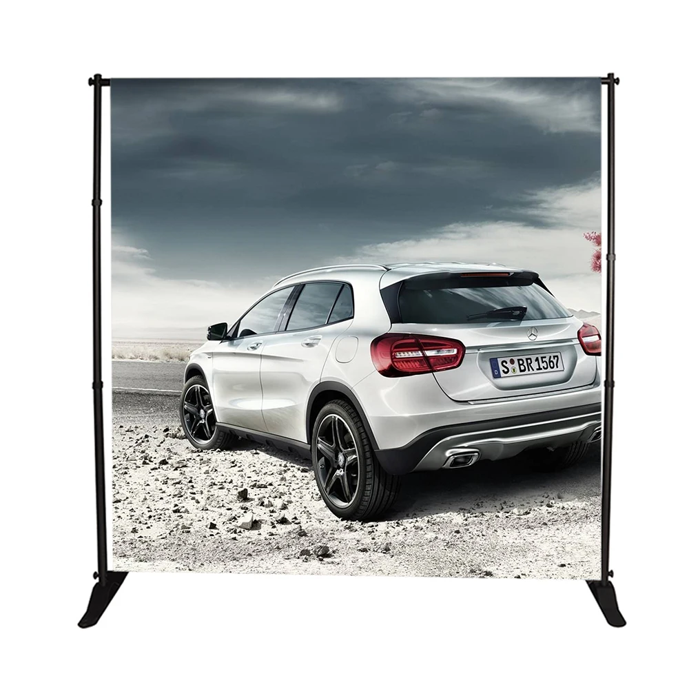 Pdyear adjustable portable advertising display screen trade show booth repeat photo graphic wall telescopic backdrop stand