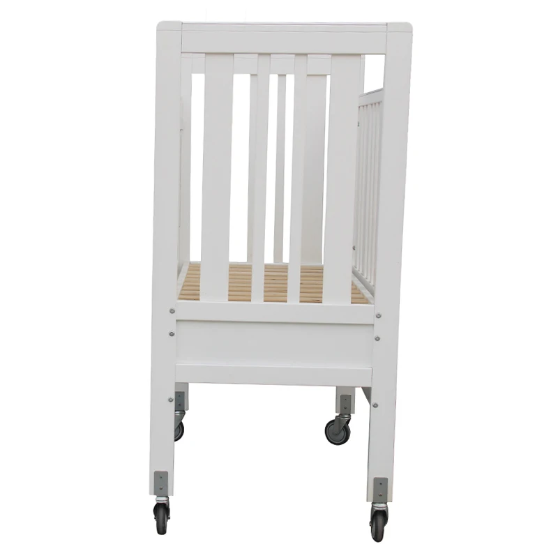 
factory custom solid wood Australian used adult baby bed with metal rubber wheels for shopping 