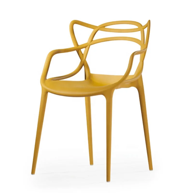 
Modern classic one piece master stackable plastic leisure dining chairs with adult sizes 