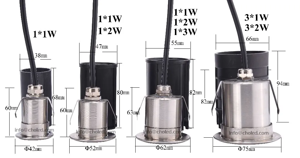 304 316 stainless steel ip68 underwater recessed stair 1w led inground light