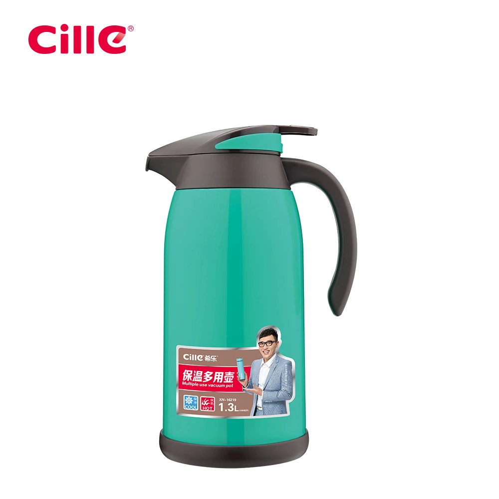 
Cille 1.3L Custom Color Big Sport Travel Double Wall Glass Insulated Vacuum Coffee Bottle Flasks For Water 