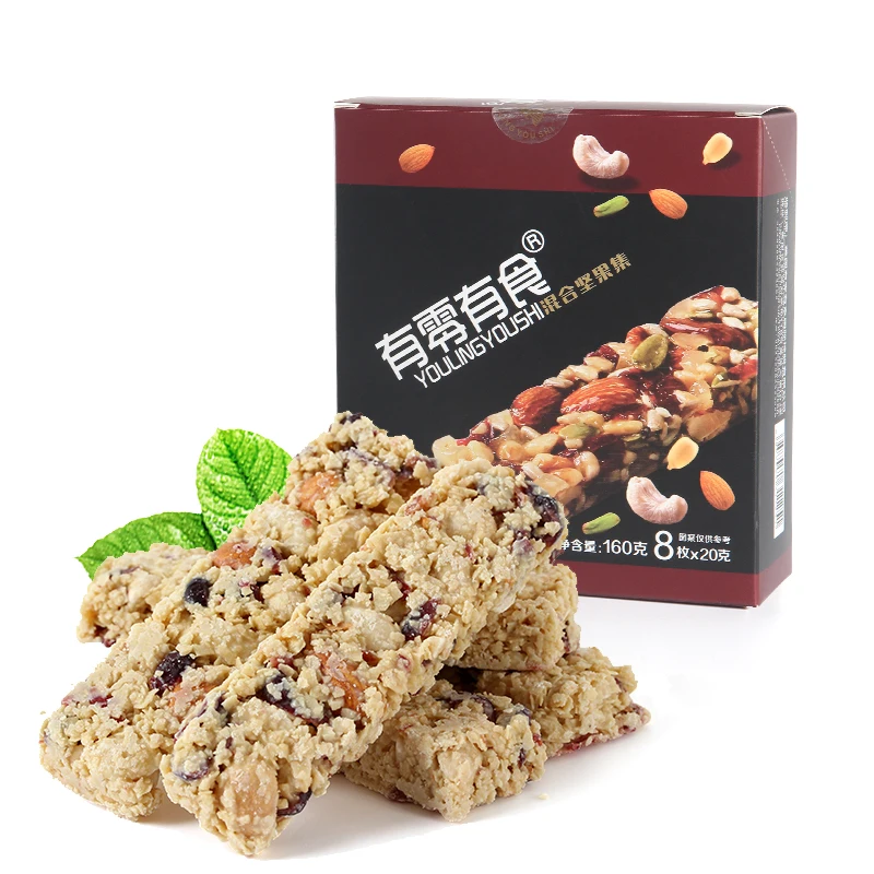 
160g Box Packing Mixed Nuts Oat Choco Energy Bars 